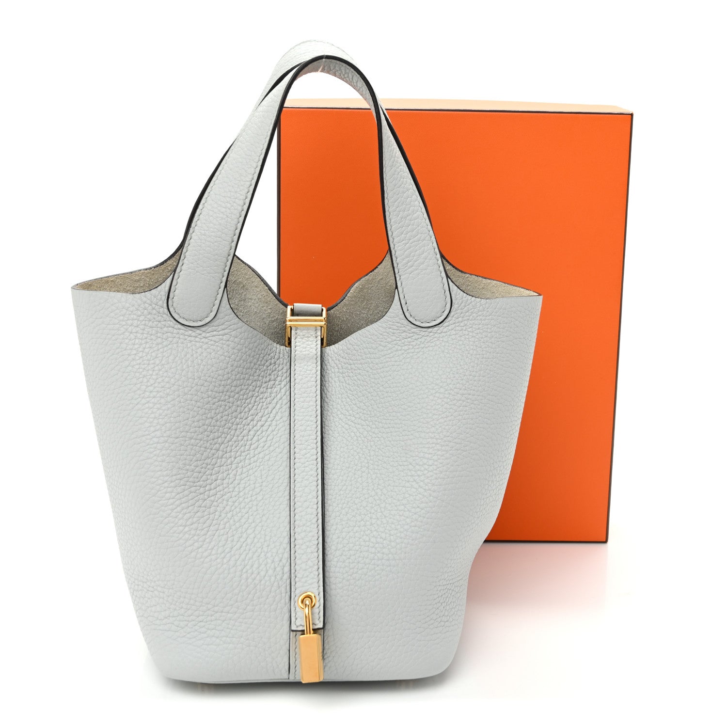 Hermes Taurillon Clemence Picotin Lock 18 PM Bleu Pale 12 of 12