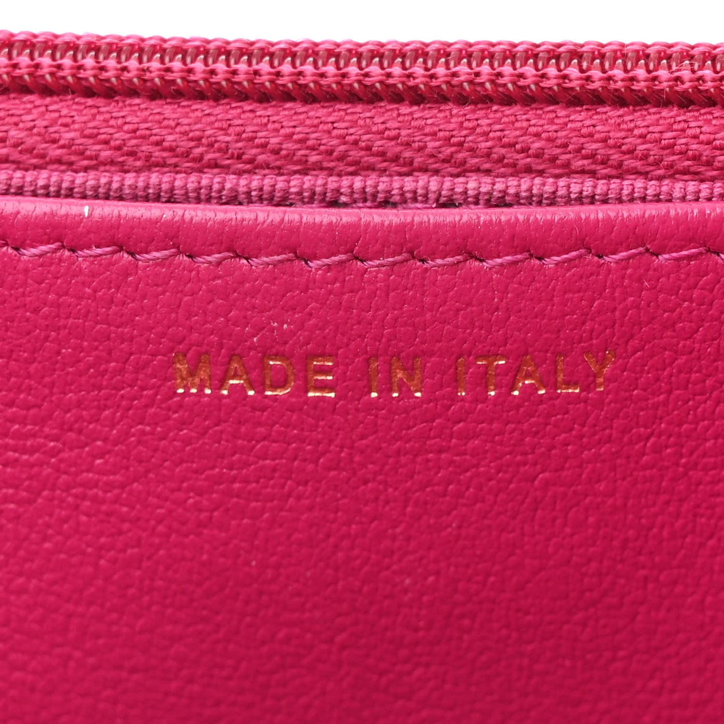 Lambskin Quilted Studded CC Wallet On Chain WOC Dark Pink