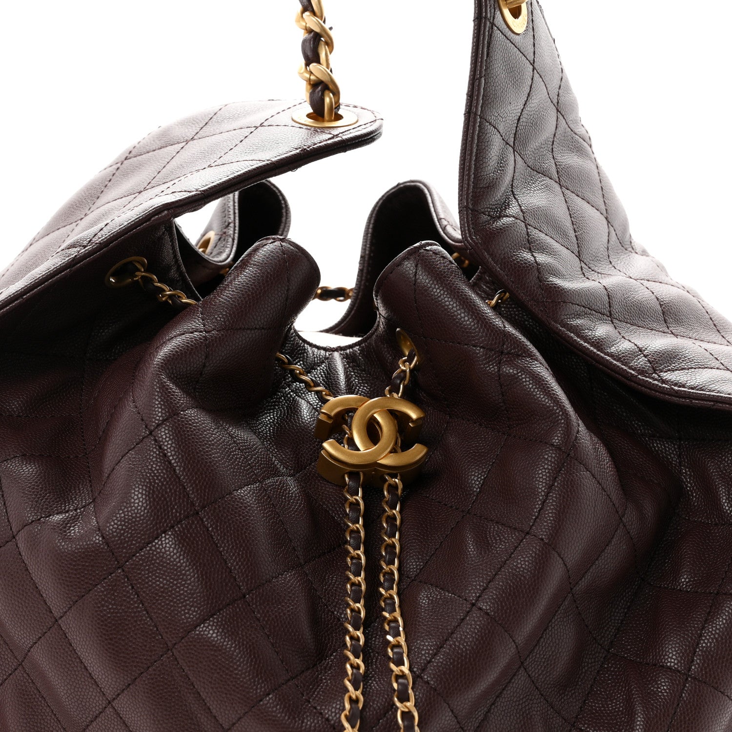 Chanel Caviar Quilted Large Chanel 25 Handbag Dark Brown 8 of 11