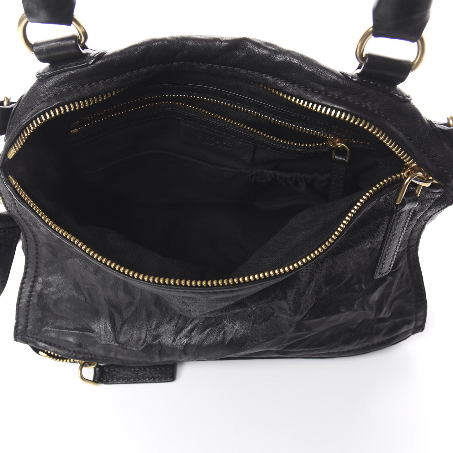 Tumbled Sheepskin Medium Pandora Bag Black