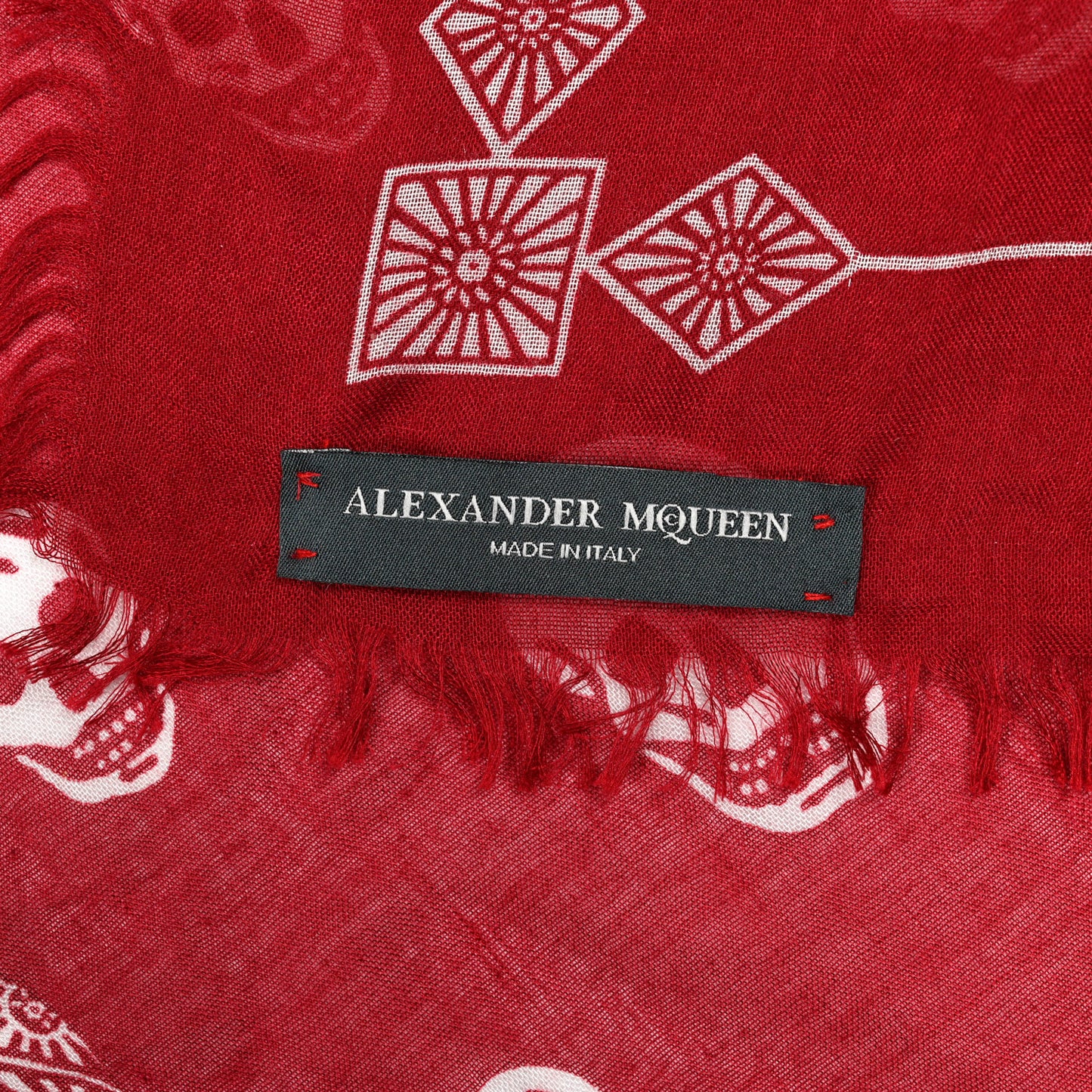 Modal Silk Skull Scarf Burgundy Pink