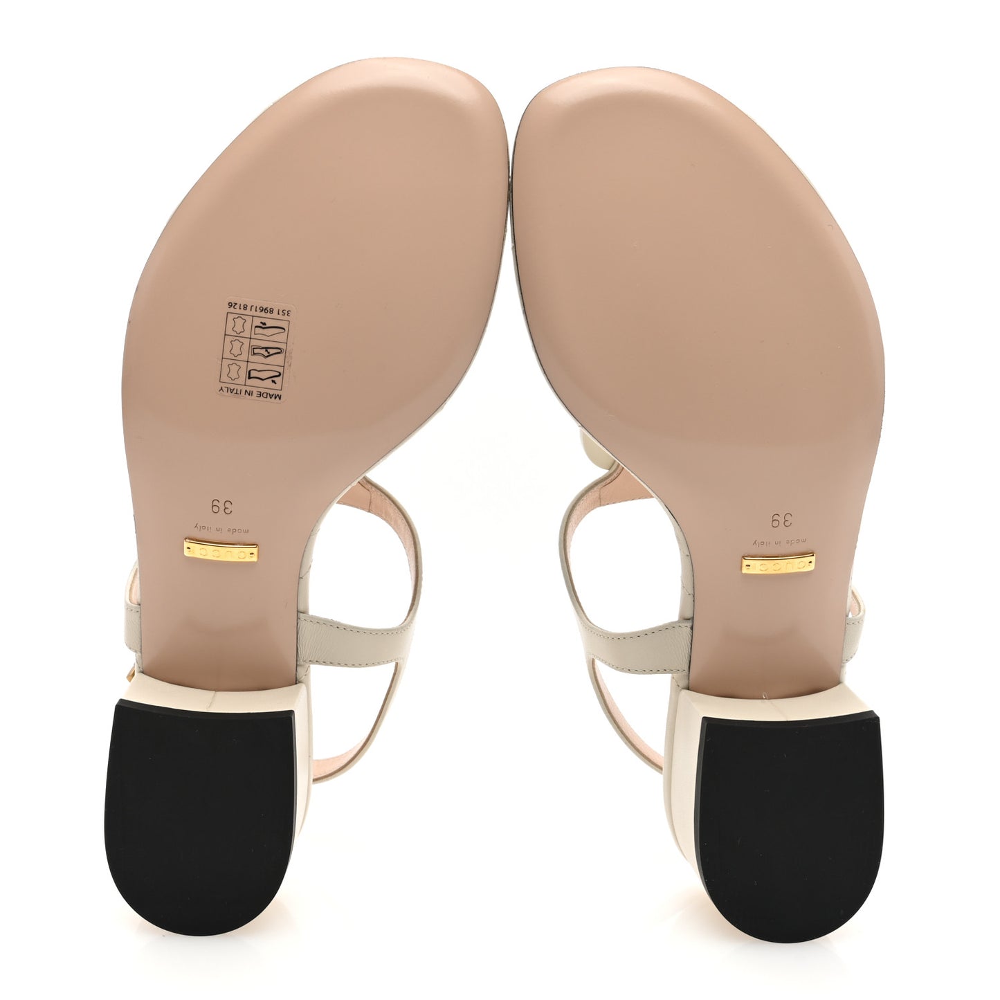 Nappa Matelasse Double G 35mm Thong Sandals 39 Mystic White