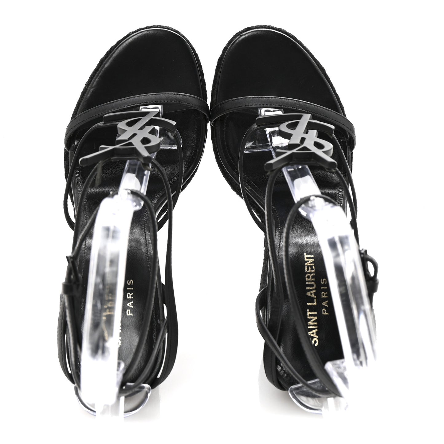 Calfskin Cassandra Espadrille 105 Wedges 37.5 Black