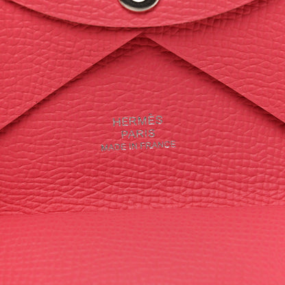 Hermes Epsom Calvi Duo Card Case Rose Azalee 6 of 7