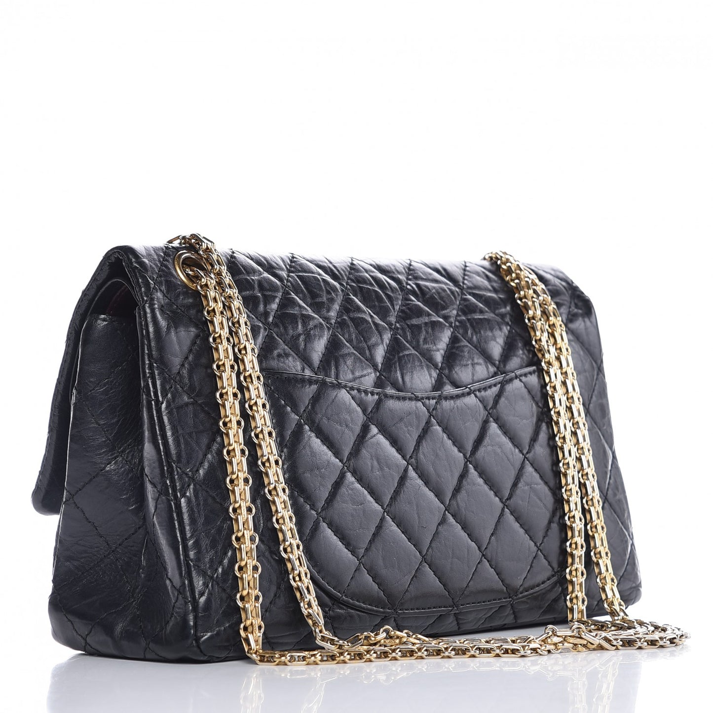 Aged Calfskin Quilted 2.55 Reissue 226 Flap Black