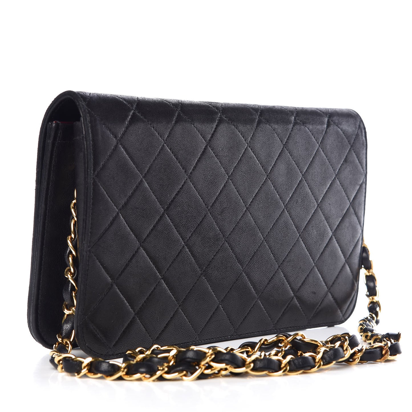 Lambskin Quilted Small Single Flap Black