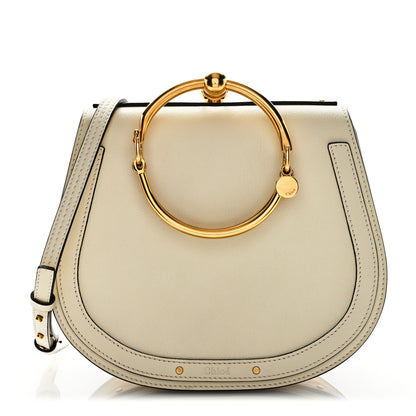 Chloe Calfskin Suede Medium Nile Bracelet Bag Off White 1 of 7