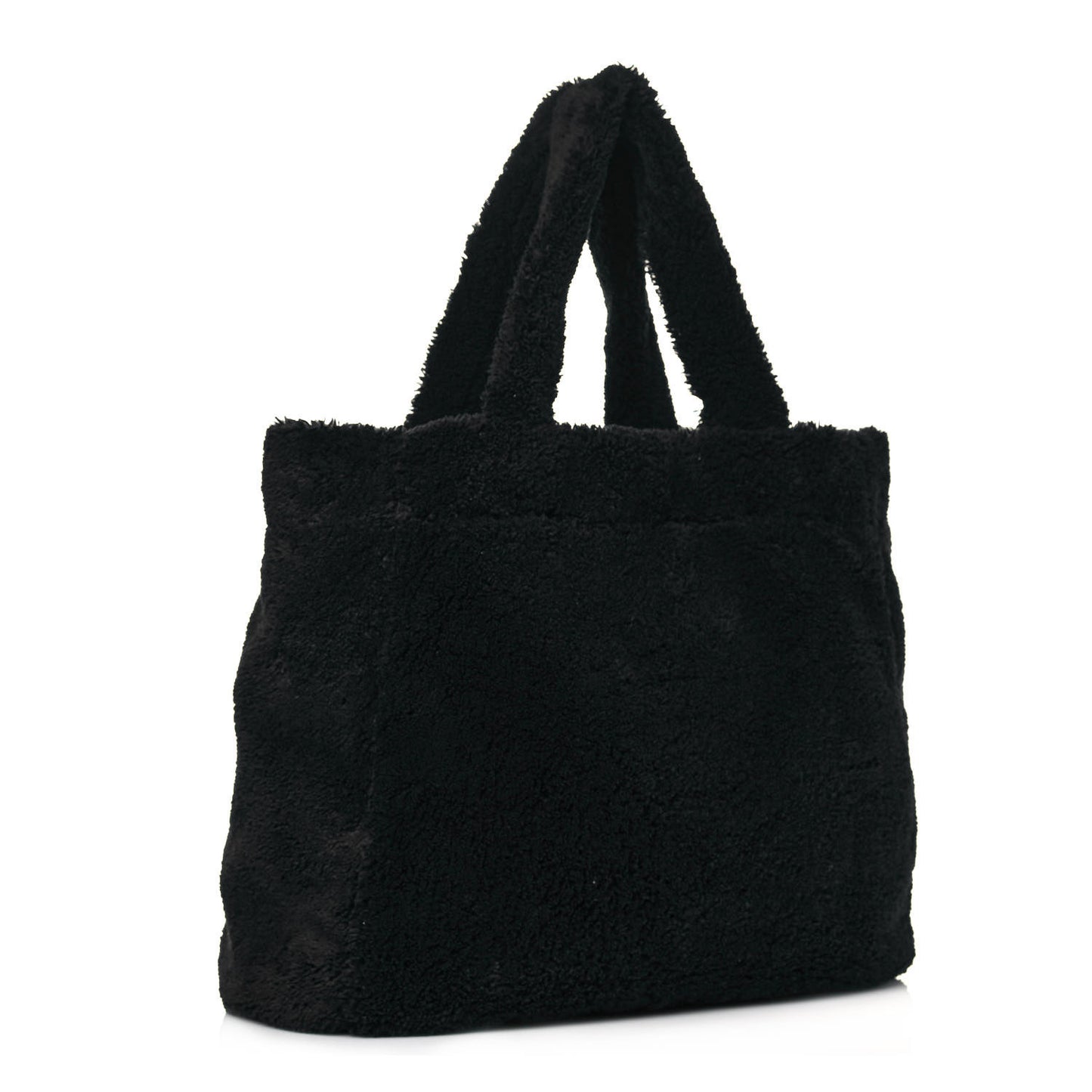 Terry Cloth Tote Bag Black White