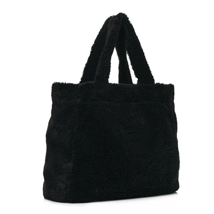 Prada Terry Cloth Tote Bag Black White 3 of 12