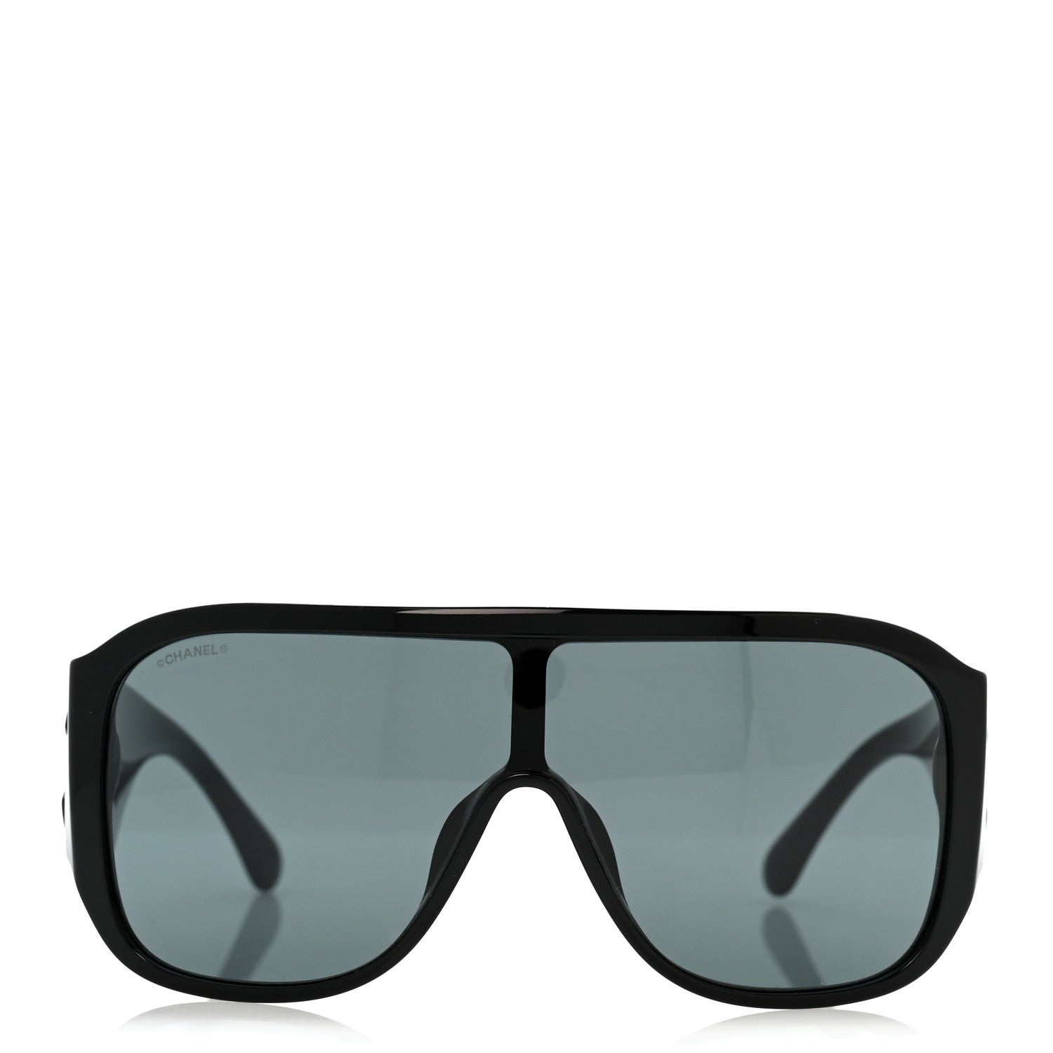 Chanel Acetate Crystal CC Shield Sunglasses 5466-B-A Black 2 of 9