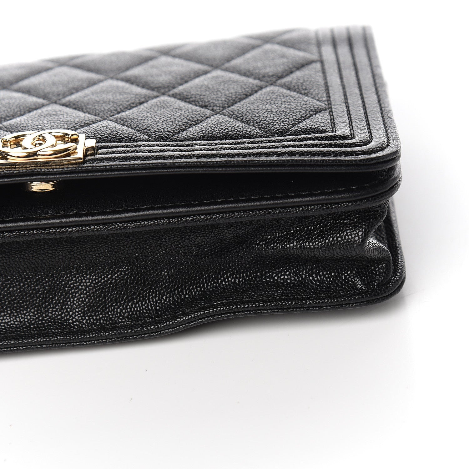 Chanel Caviar Quilted Boy Wallet On Chain WOC Black 9 of 13