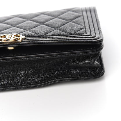 Chanel Caviar Quilted Boy Wallet On Chain WOC Black 9 of 13