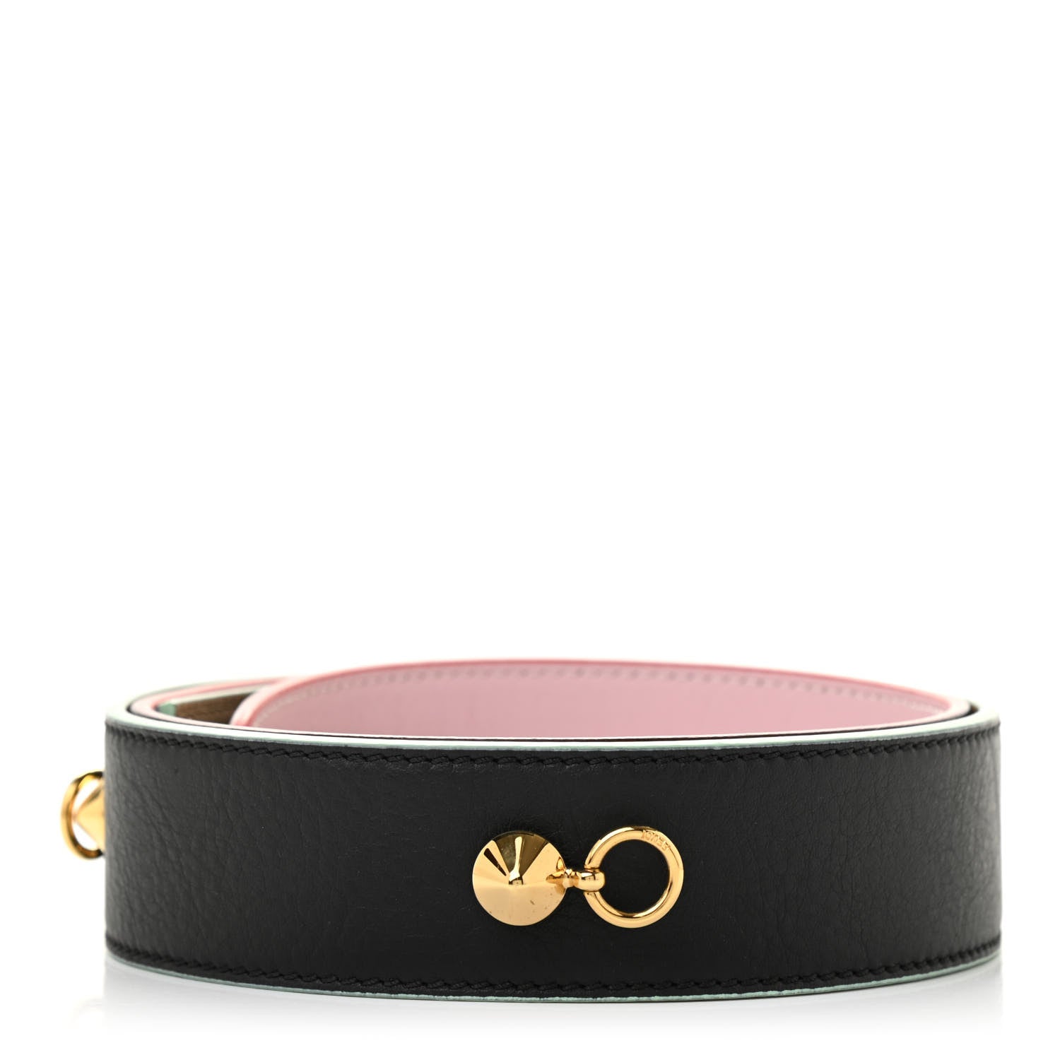 Fendi Vitello Dolce Tri-Color Buttoned Strap You Black Peonia Cuoio 2 of 5