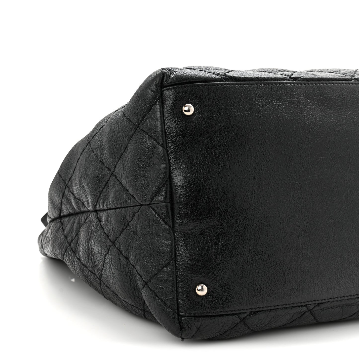 Glazed Calfskin On The Road Drawstring Tote Black