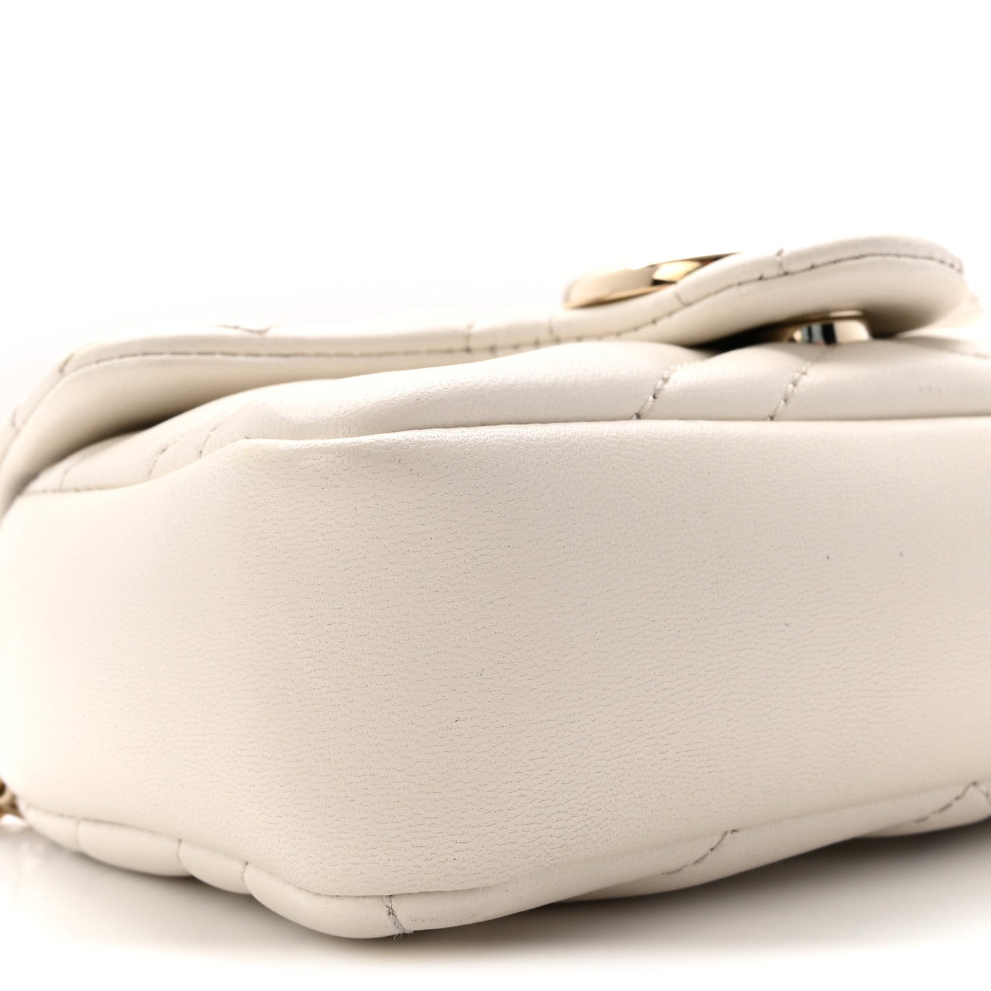 Lambskin Matelasse Mini GG Marmont Shoulder Bag White