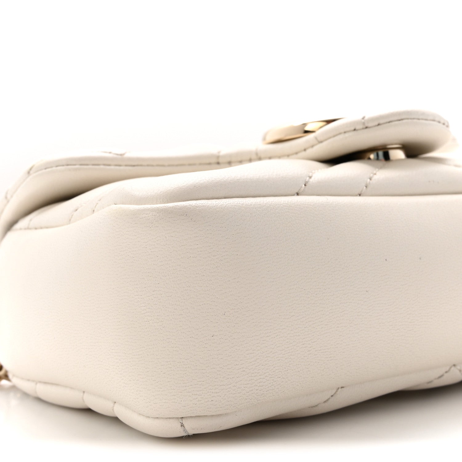 Gucci Lambskin Matelasse Mini GG Marmont Shoulder Bag White 9 of 11