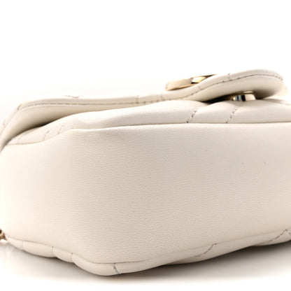 Gucci Lambskin Matelasse Mini GG Marmont Shoulder Bag White 9 of 11