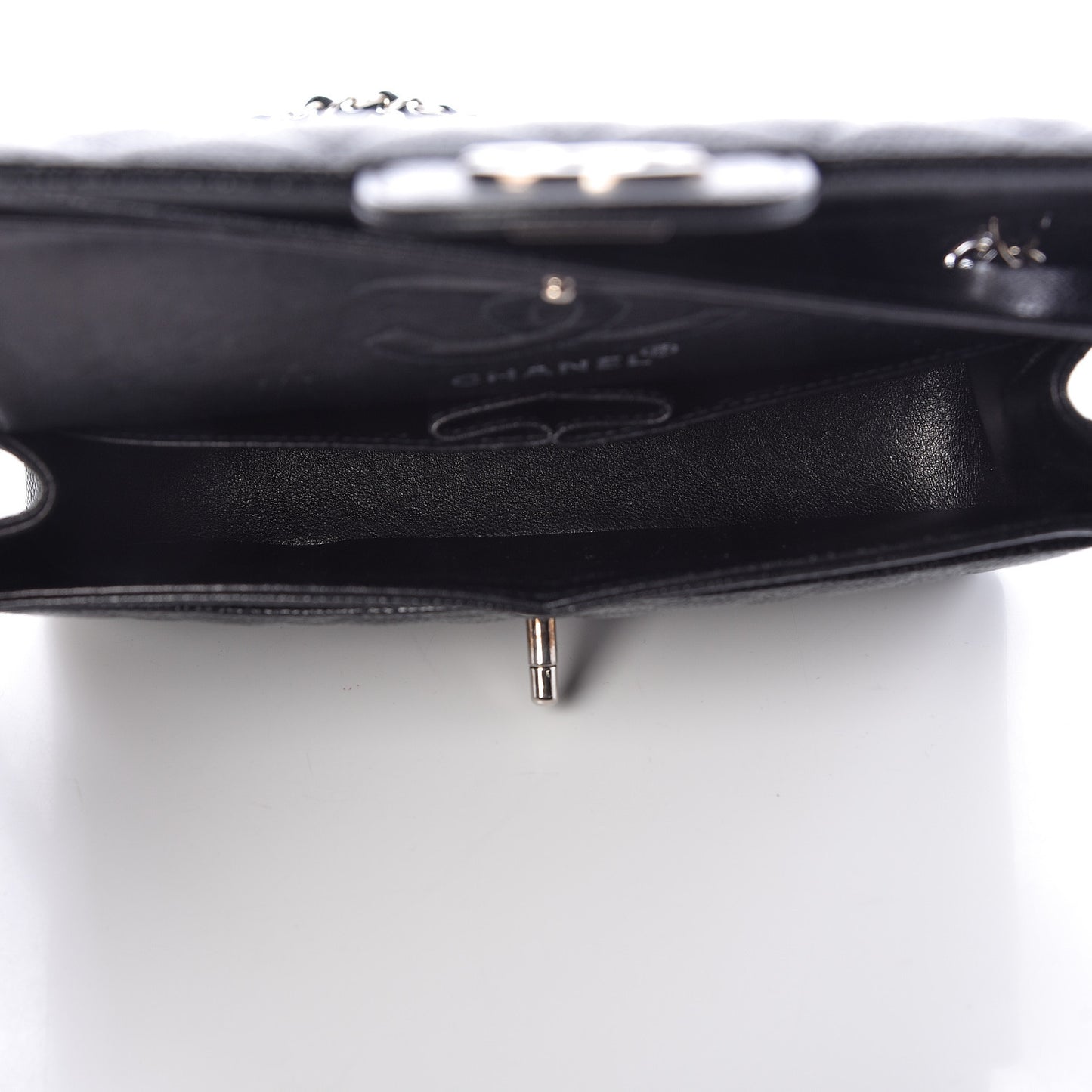 Caviar Quilted Small Double Flap Black