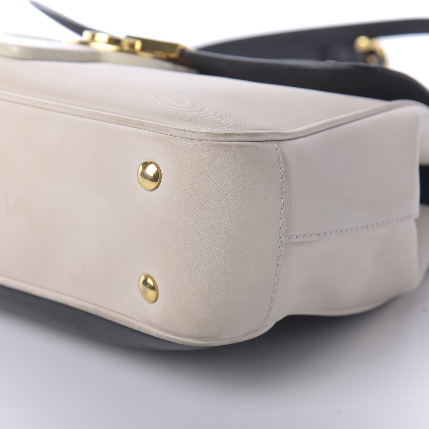 Trench Calfskin Medium DK88 Top Handle Bag Ivory Navy