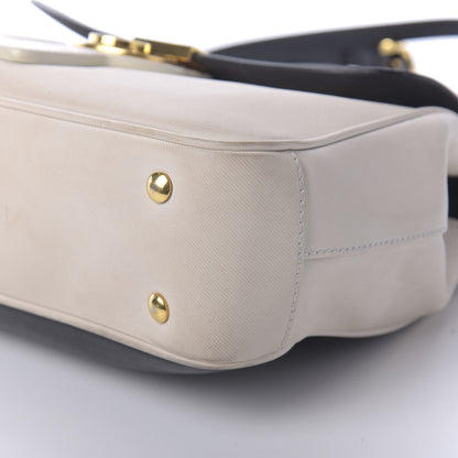 Burberry Trench Calfskin Medium DK88 Top Handle Bag Ivory Navy 7 of 10