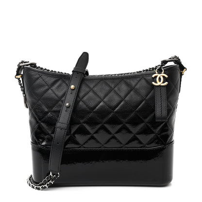 Chanel Aged Calfskin Quilted Medium Gabrielle Hobo Black 1 of 12
