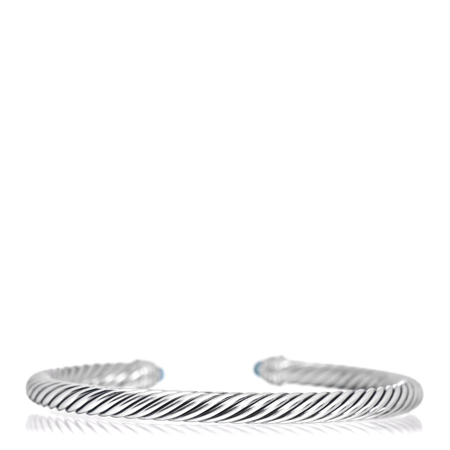 Sterling Silver Diamond Blue Topaz 5mm Cable Classics Bracelet