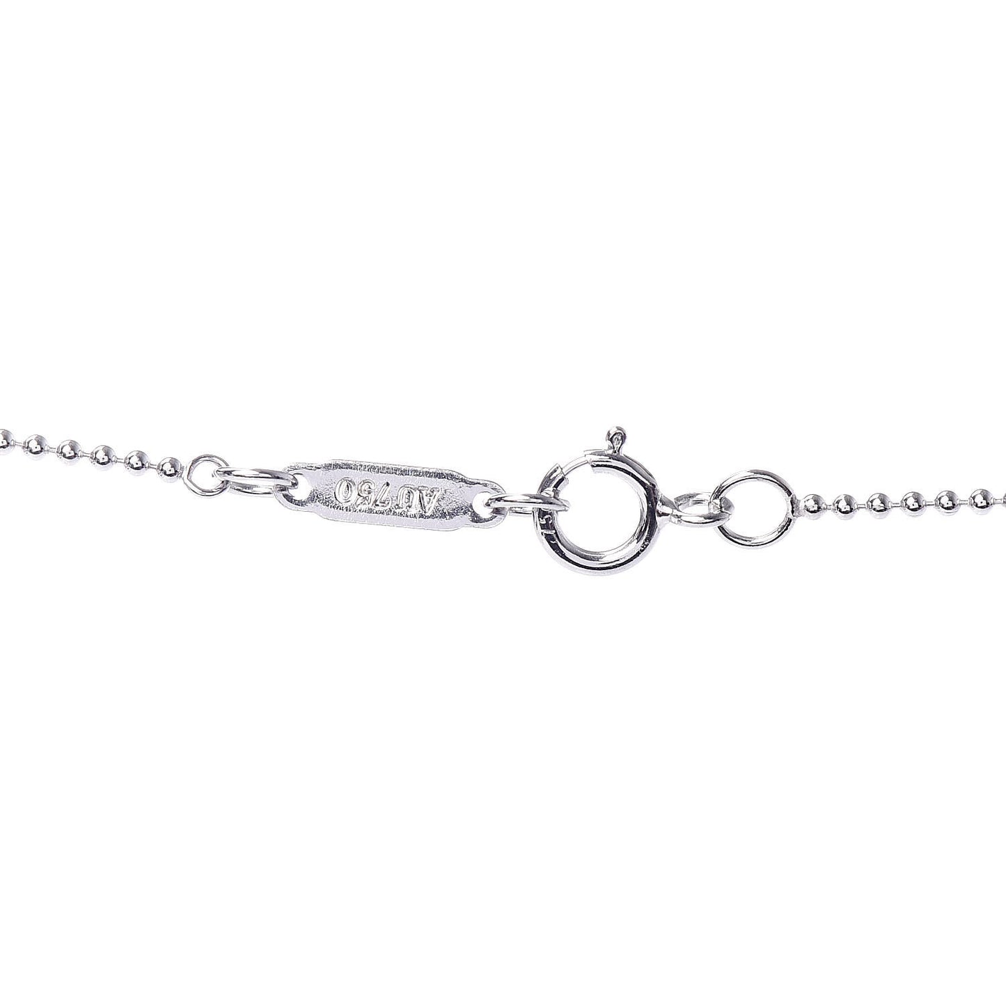 18K White Gold Diamond Knot Key Pendant Necklace