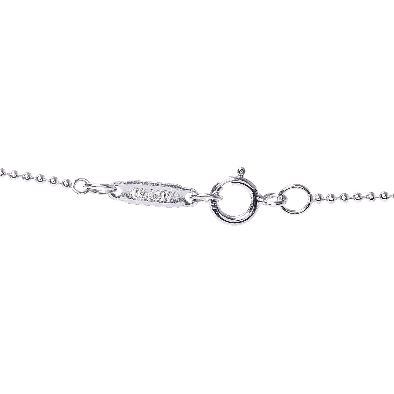 Tiffany 18K White Gold Diamond Knot Key Pendant Necklace 5 of 7