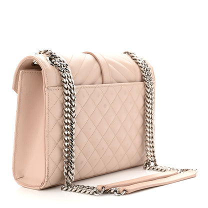 Saint Laurent Grain De Poudre Textured Mixed Matelasse Medium Triquilt Monogram Satchel Marble Pink 3 of 16