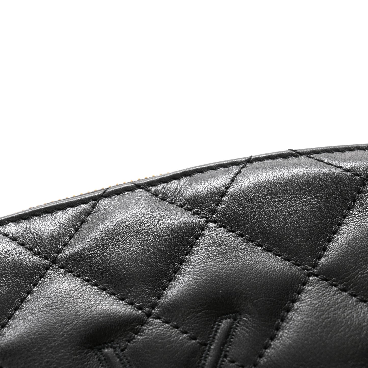 Calfskin Quilted Embroidered Cassandre Large Cosmetic Pouch Black