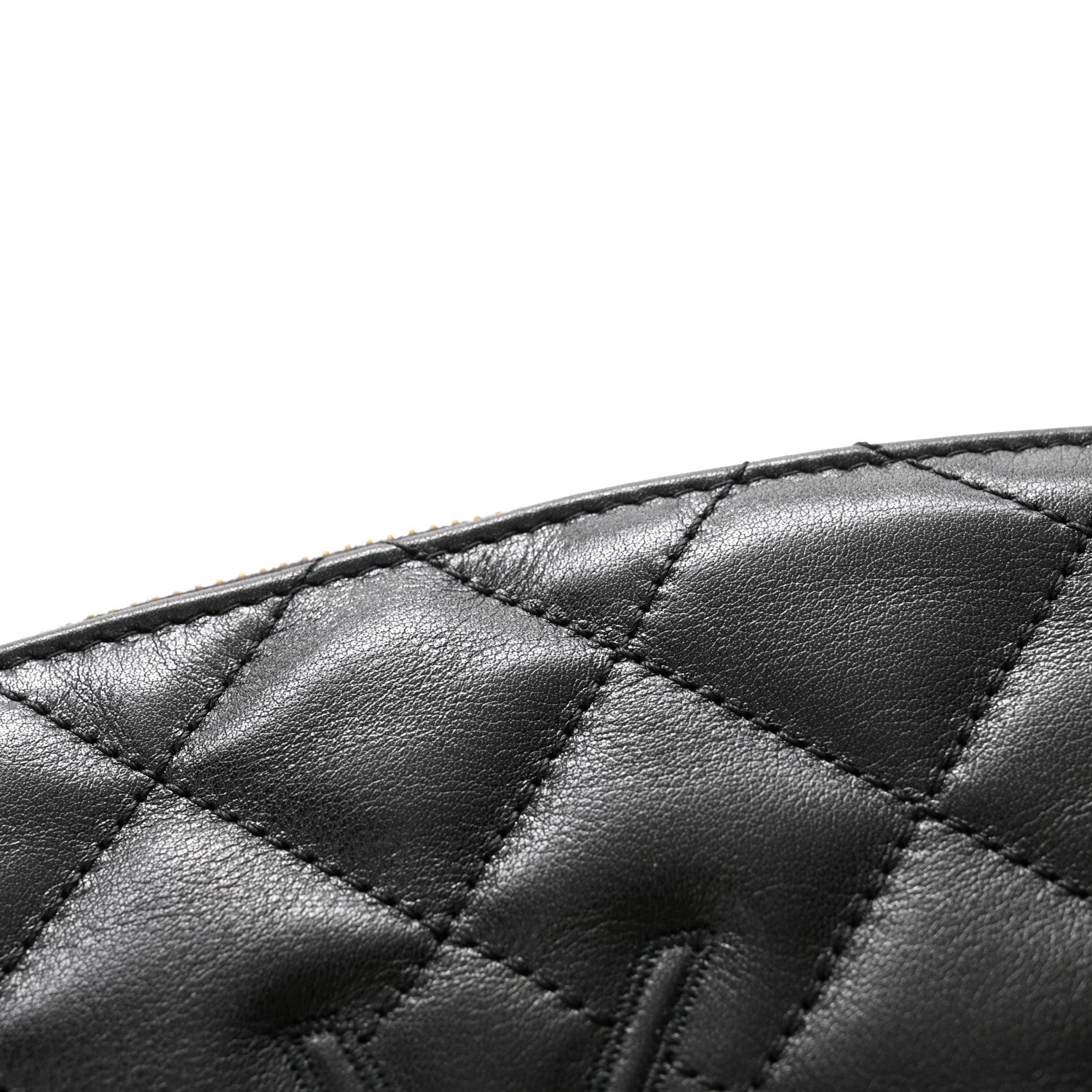 Saint Laurent Calfskin Quilted Embroidered Cassandre Large Cosmetic Pouch Black 8 of 9