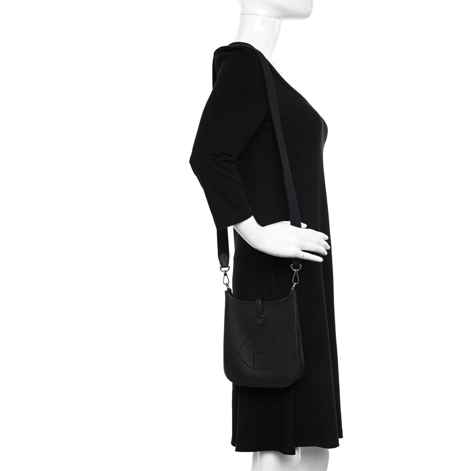 Hermes Taurillon Clemence Evelyne TPM Black 2 of 11