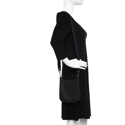 Hermes Taurillon Clemence Evelyne TPM Black 2 of 11