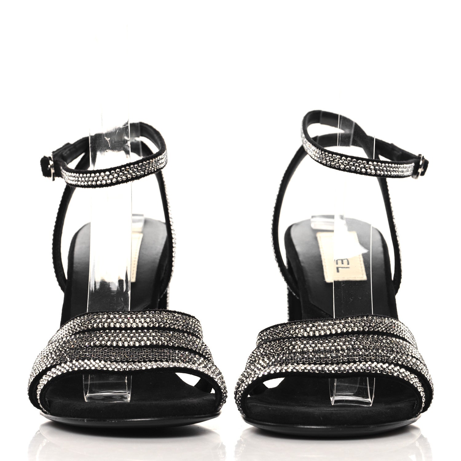 Chanel Strass Suede Pumps 38.5 Black 3 of 9
