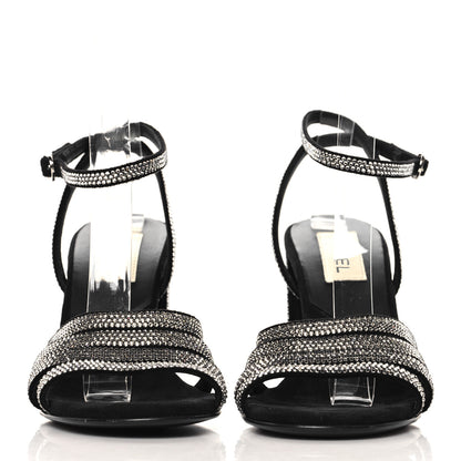 Chanel Strass Suede Pumps 38.5 Black 3 of 9