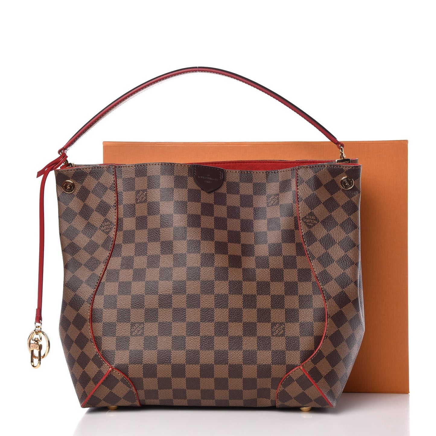 Damier Ebene Caissa Hobo Cherry