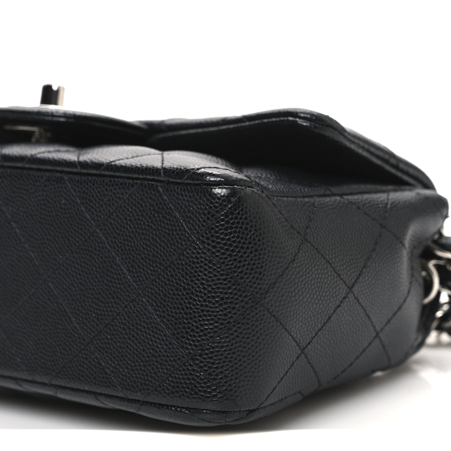 Caviar Quilted Mini Rectangular Flap Black