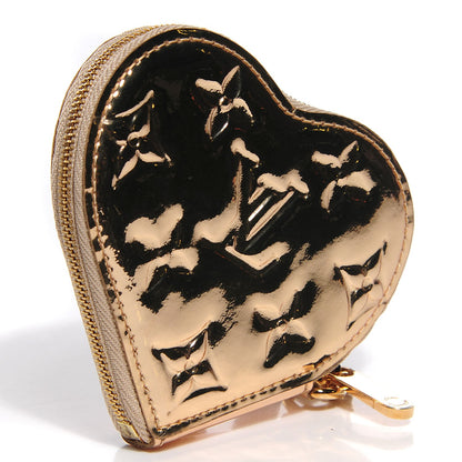 Louis Vuitton Monogram Miroir Heart Coin Purse Gold 3 of 9