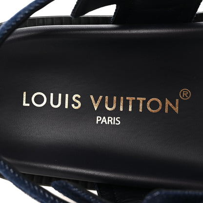 Louis Vuitton Denim Sunset Comfort Flat Sandals 39 Blue 8 of 9
