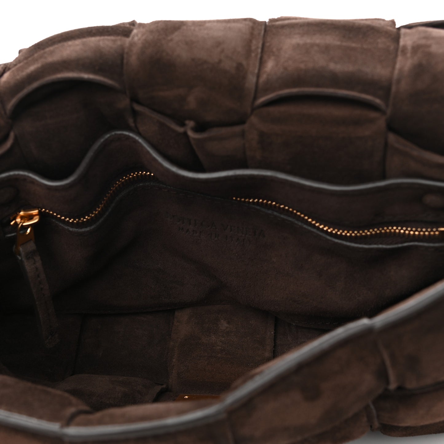 Suede Maxi Intrecciato Padded Cassette Crossbody Bag Fondant