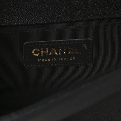 Chanel Caviar Chevron Quilted Medium Boy Flap Black 6 of 11
