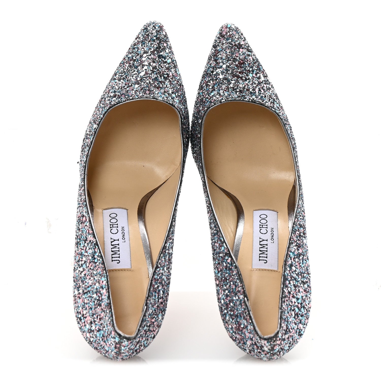Jimmy Choo Coarse Glitter Romy 100 Pumps 38 Bubblegum 2 of 9