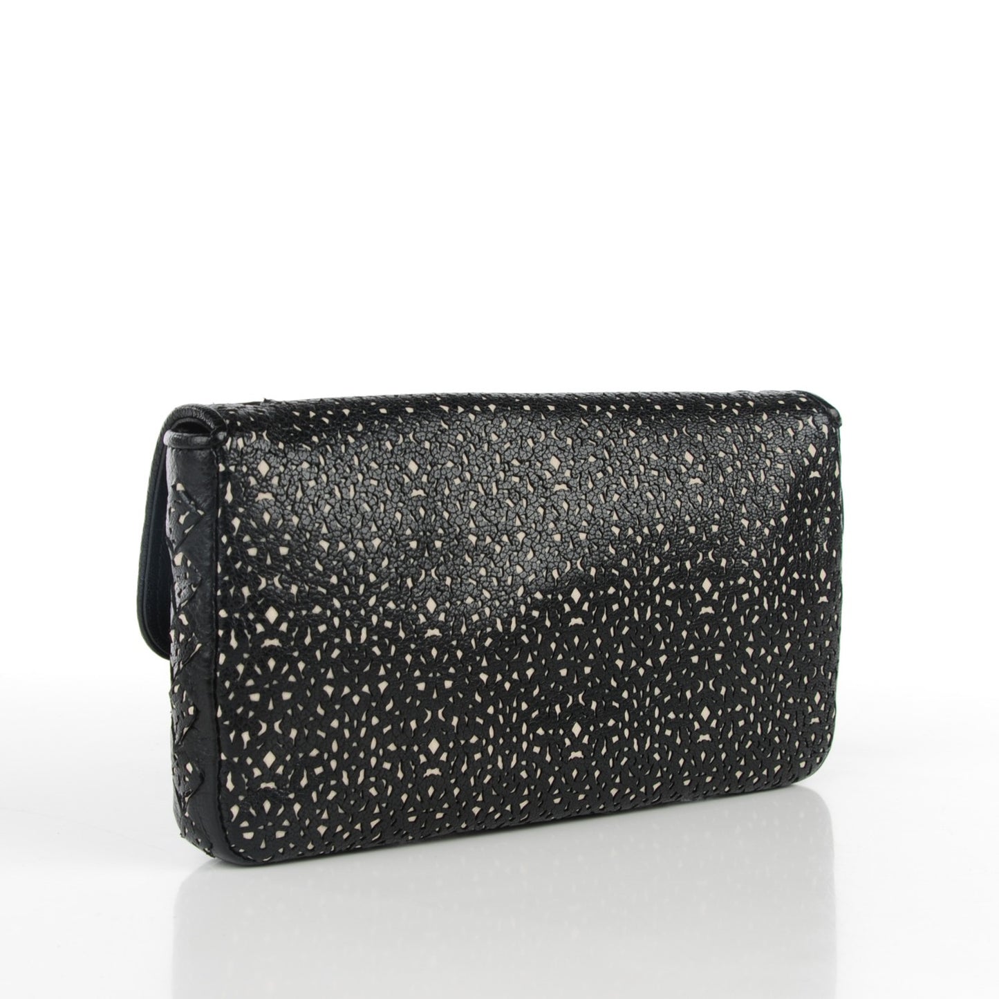 Goatskin Laser Cut Pouch Black