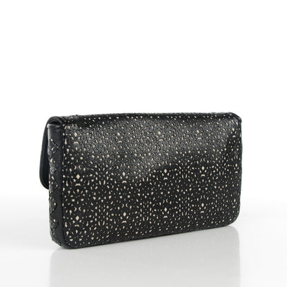 Bottega Veneta Goatskin Laser Cut Pouch Black 3 of 8