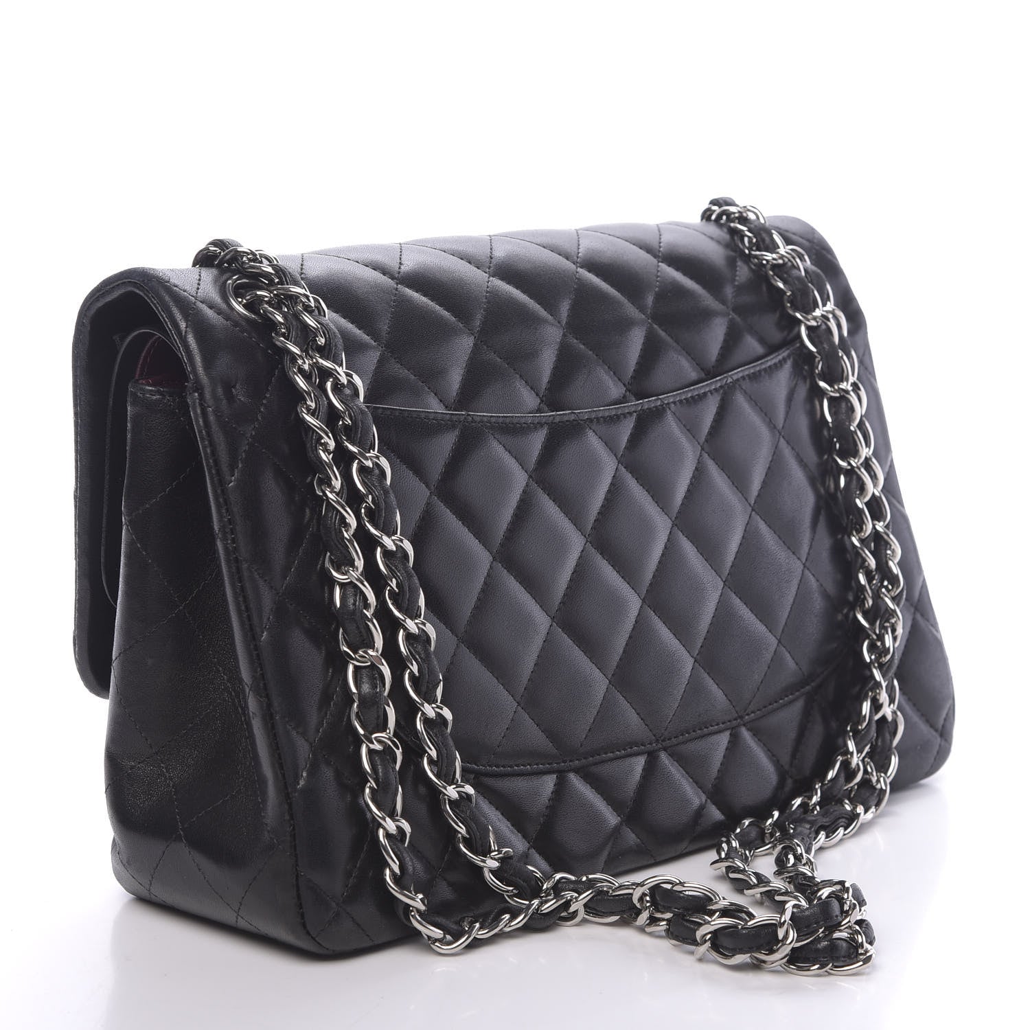 Chanel Lambskin Quilted Jumbo Double Flap Black 3 of 12