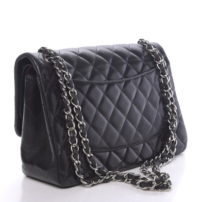 Chanel Lambskin Quilted Jumbo Double Flap Black 3 of 12