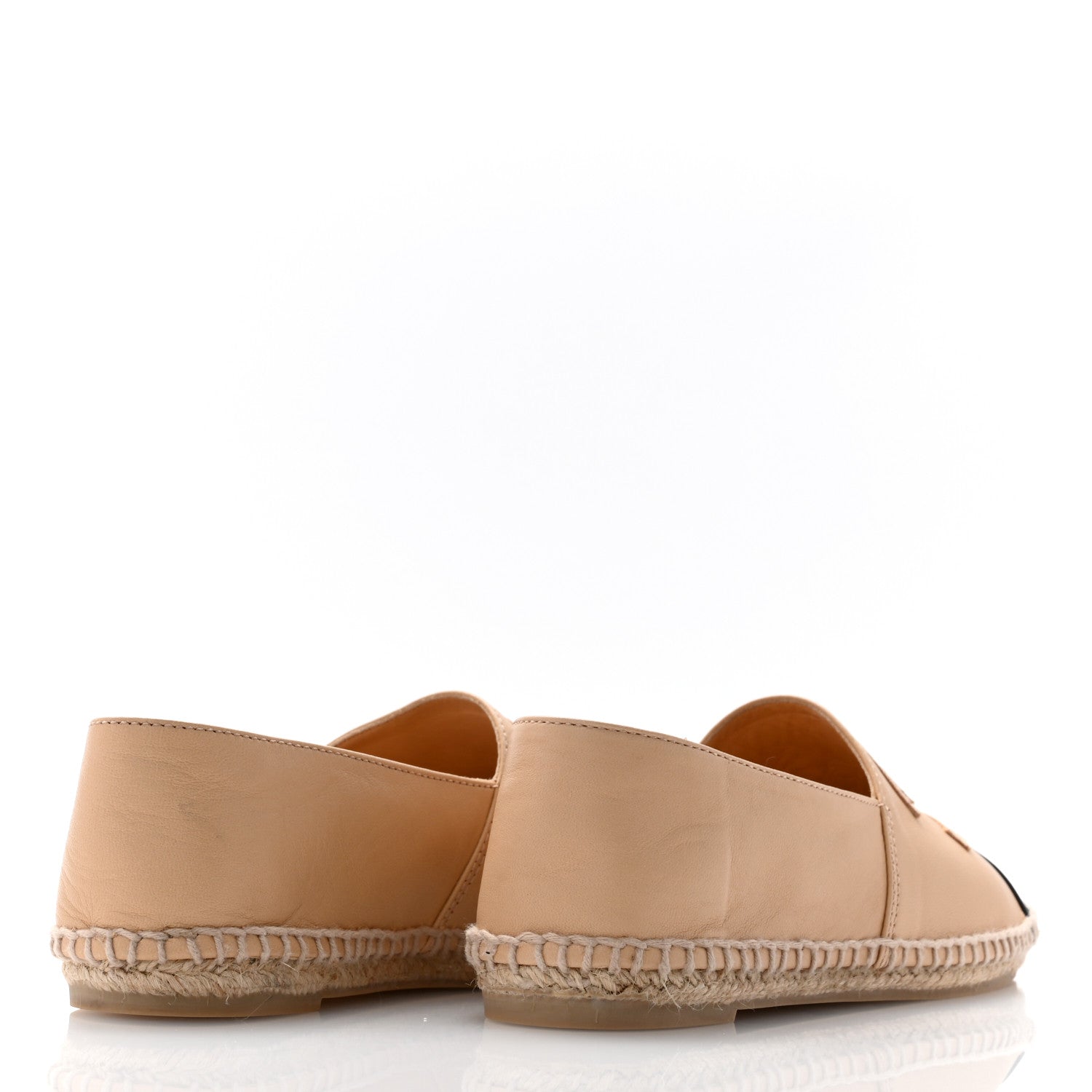 Chanel Lambskin CC Espadrilles 35 Beige Black 4 of 10