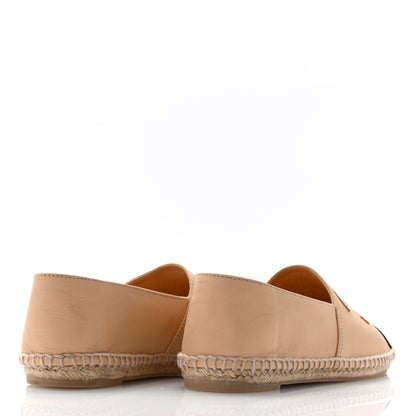 Chanel Lambskin CC Espadrilles 35 Beige Black 4 of 10