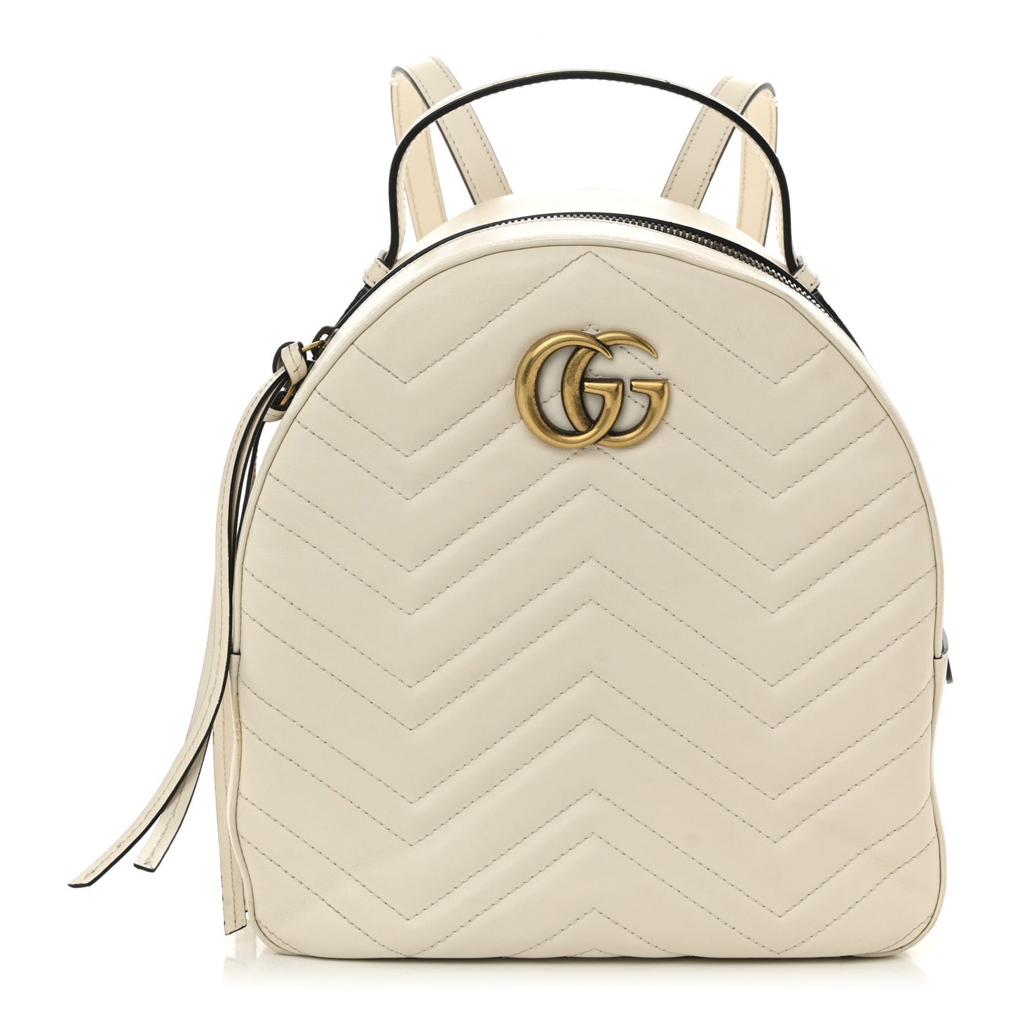 Calfskin Matelasse GG Marmont Dome Backpack White