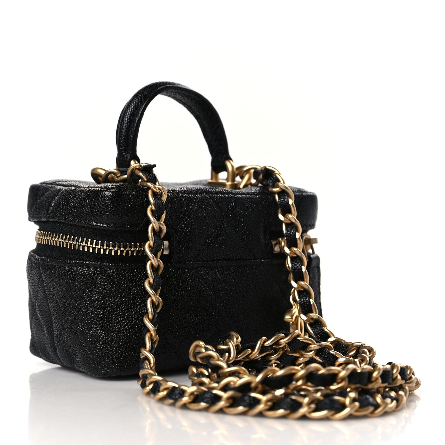 Chanel Caviar Quilted Mini Top Handle Vanity With Chain Black 3 of 10